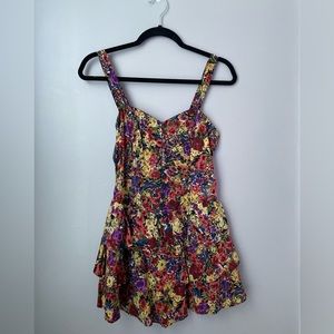 Wax Jean Floral Print Ruffle Dress